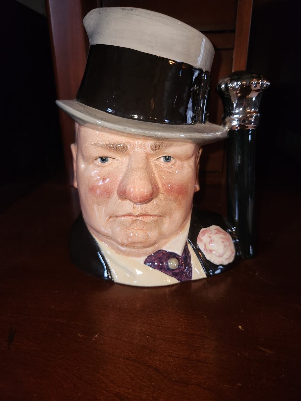 Vtg ROYAL DOULTON D6674 W.C. FIELDS LARGE 7.75" TOBY JUG
